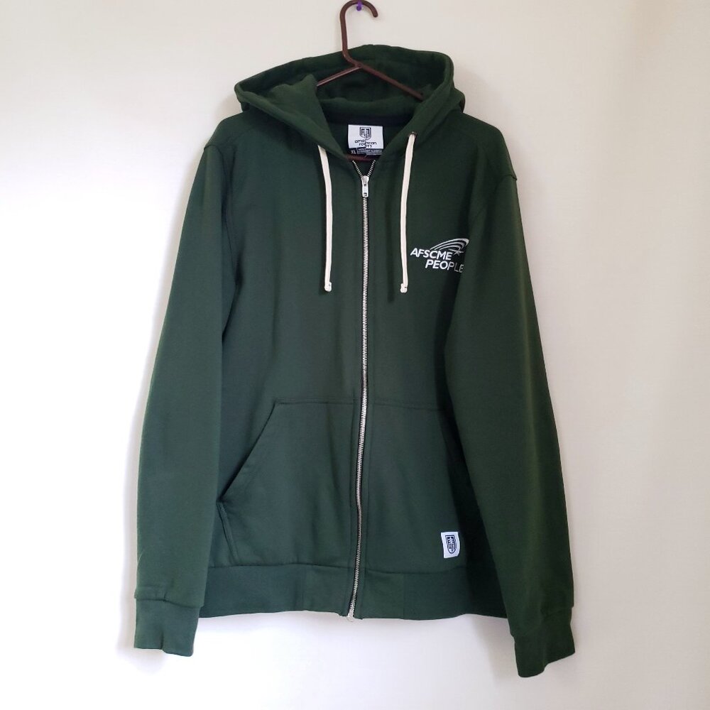 American Roots all American Zip Up Hoodie 100% Cotton XL Forest Green